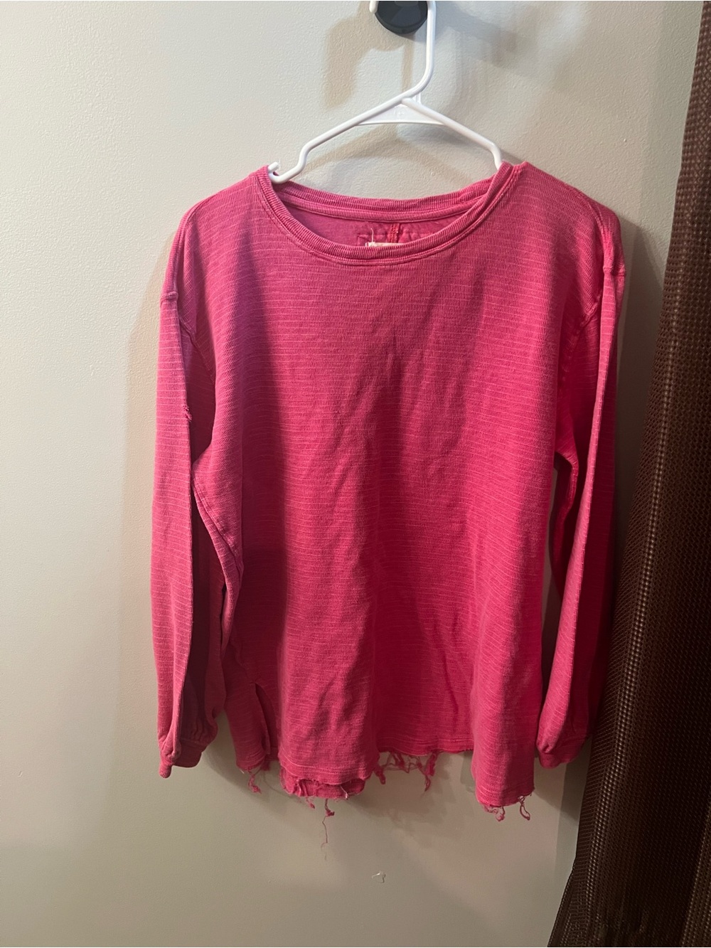 We The Free Hot Pink Long-Sleeve Crewneck Top